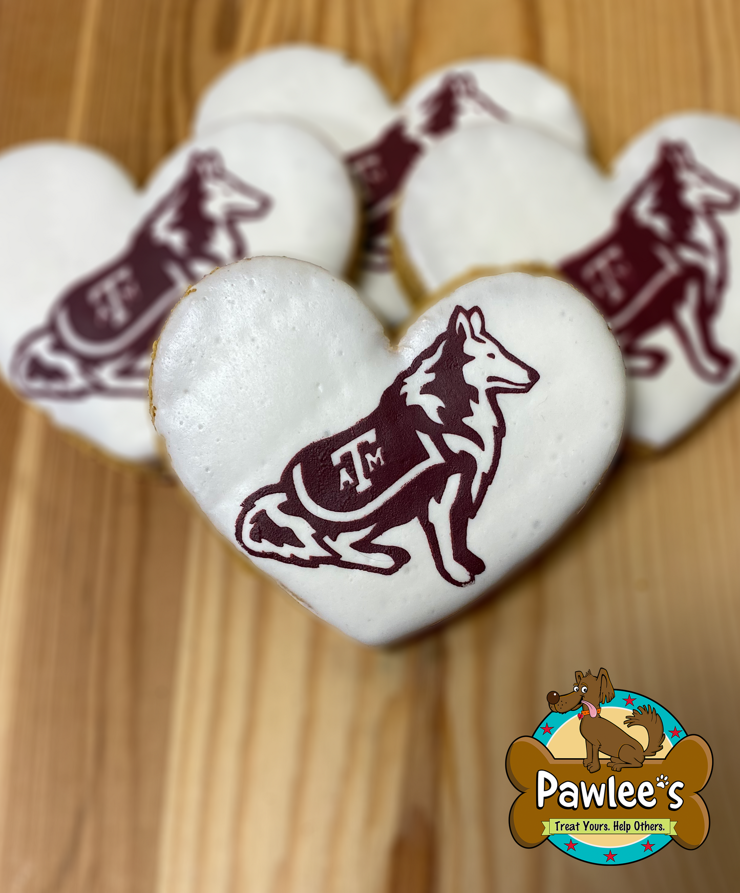 Texas A&M Reveille Heart Cookie 4/Pack