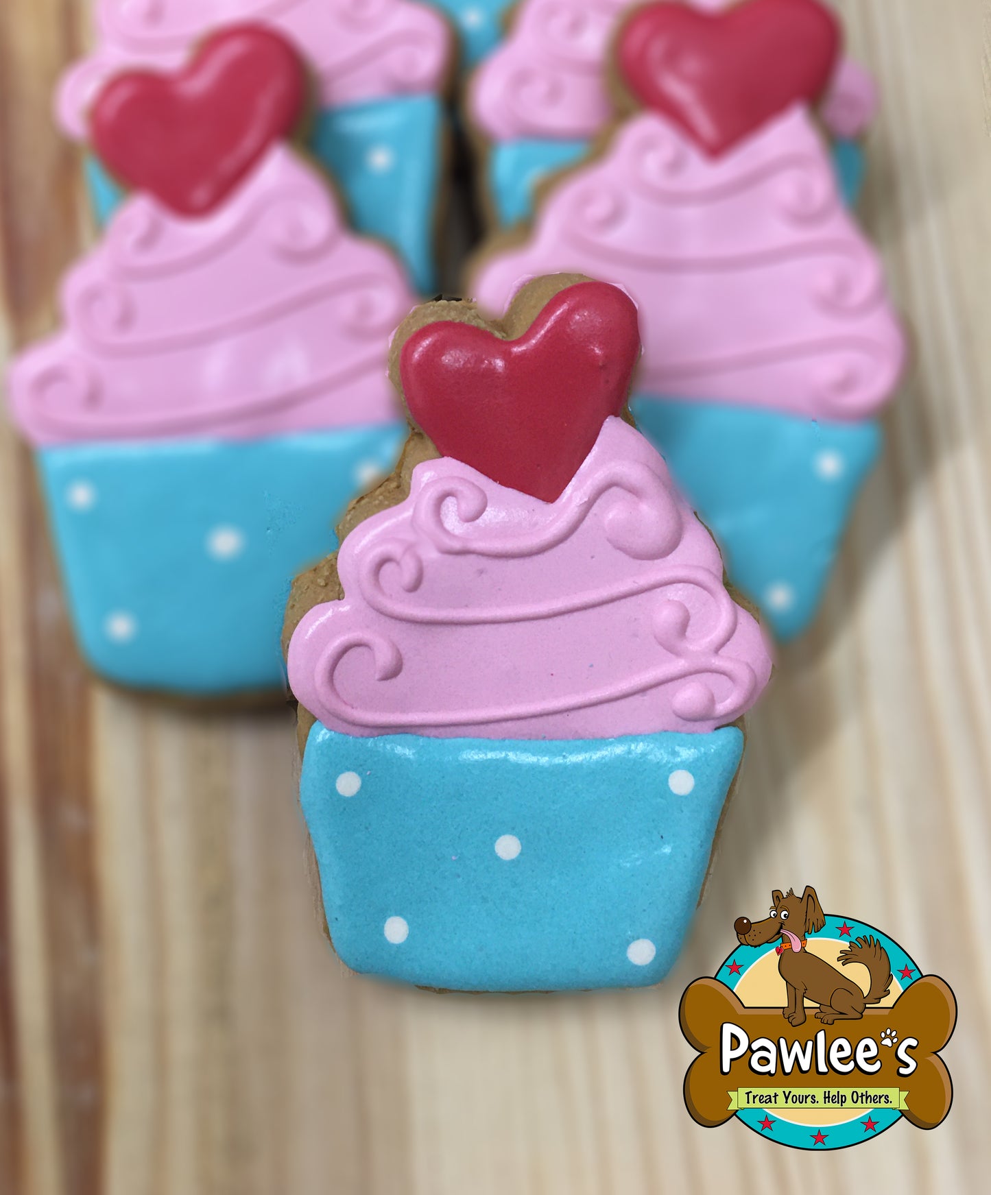 Heart Cupcake Cookie 4/Pack